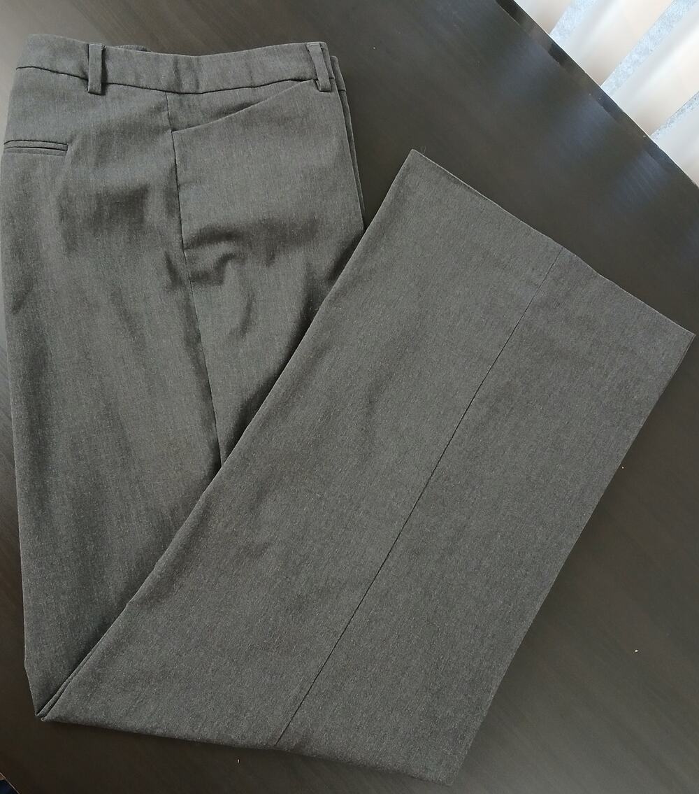 Coldwater Creek Gray High Rise Slacks 16 wide bootcut dress pants trouser office